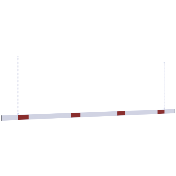 Barrier | aluminium profile | white coated / | red reflecting | white / red | reflecting both-sided | cross tube length: 4000 mm